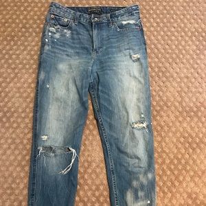 Abercrombie distressed high rise gf jeans